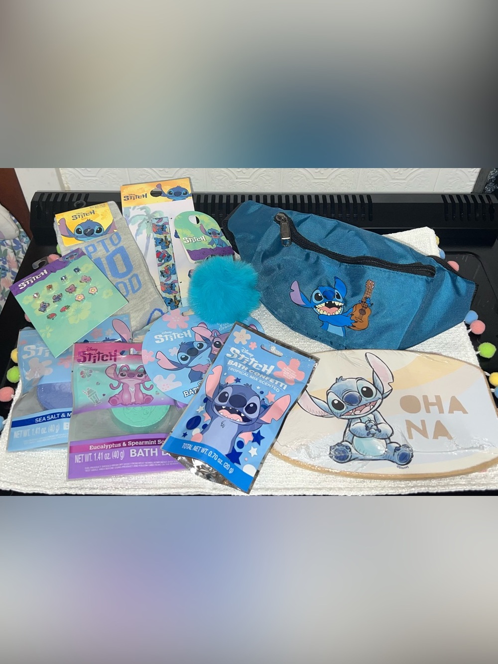 Lilo & Stitch Blue Fanny Pack with Bath & Body Gift Set & More!